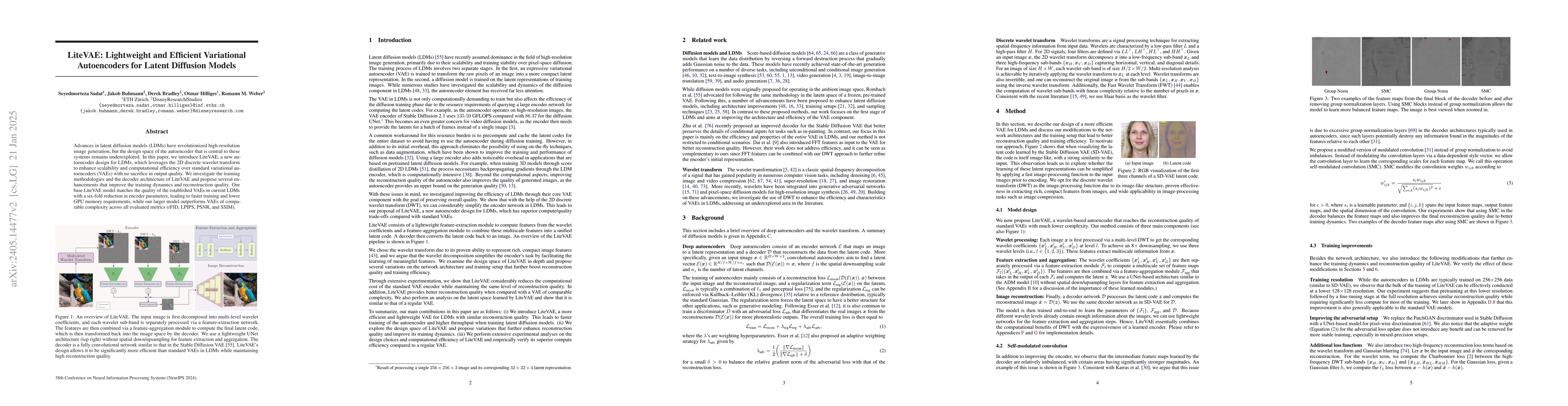 Thumbnail for LiteVAE: Lightweight and Efficient Variational Autoencoders for Latent
  Diffusion Models