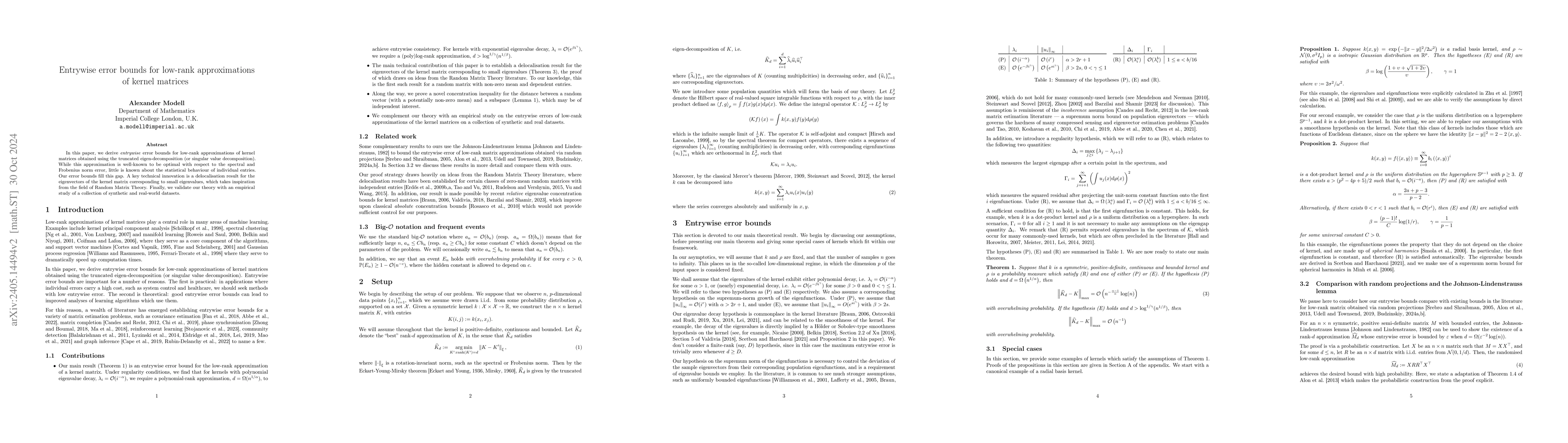 Thumbnail for Entrywise error bounds for low-rank approximations of kernel matrices