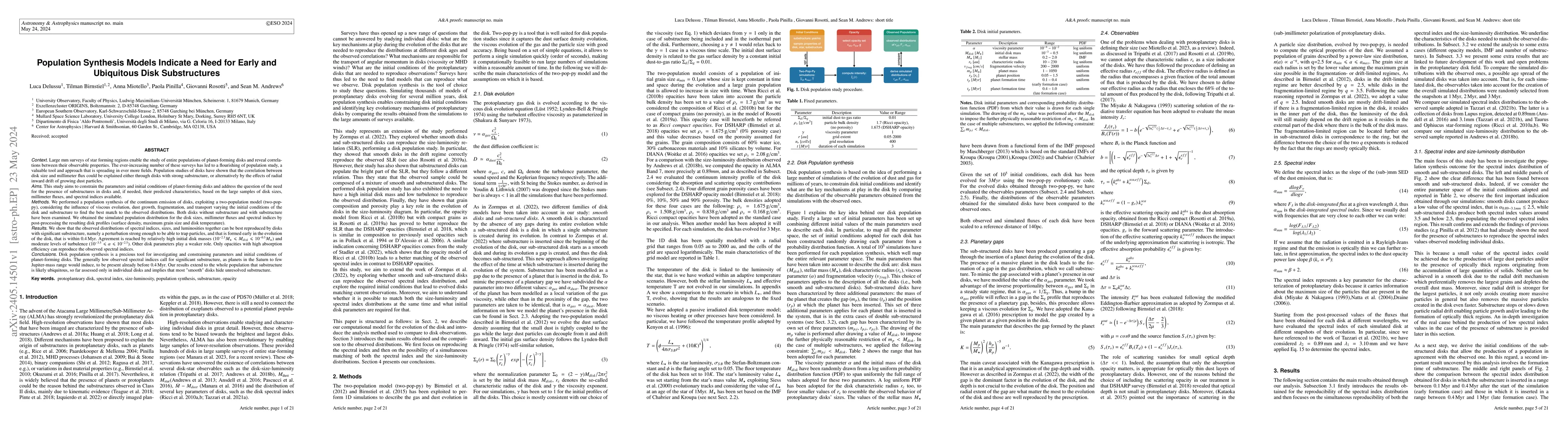 Thumbnail for Population Synthesis Models Indicate a Need for Early and Ubiquitous
  Disk Substructures