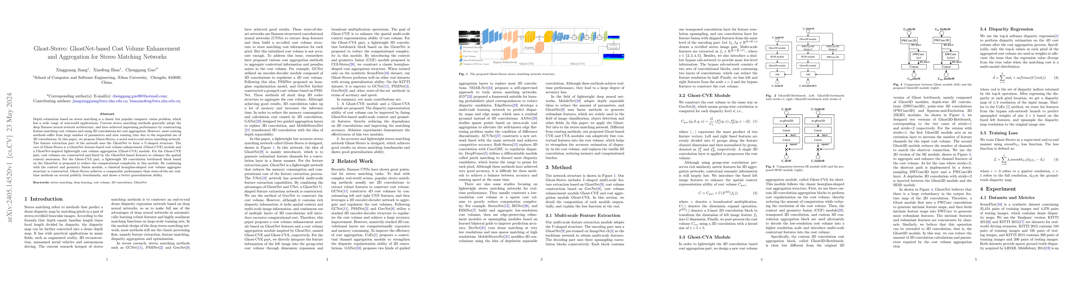 Thumbnail for Ghost-Stereo: GhostNet-based Cost Volume Enhancement and Aggregation for
  Stereo Matching Networks