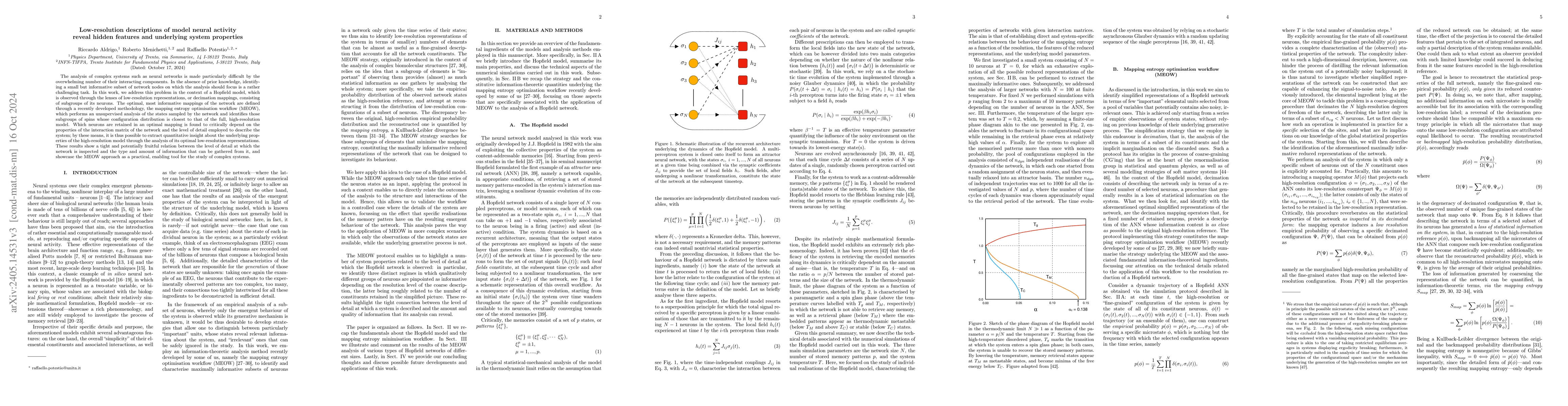 Thumbnail for Low-resolution descriptions of model neural activity reveal hidden
  features and underlying system properties