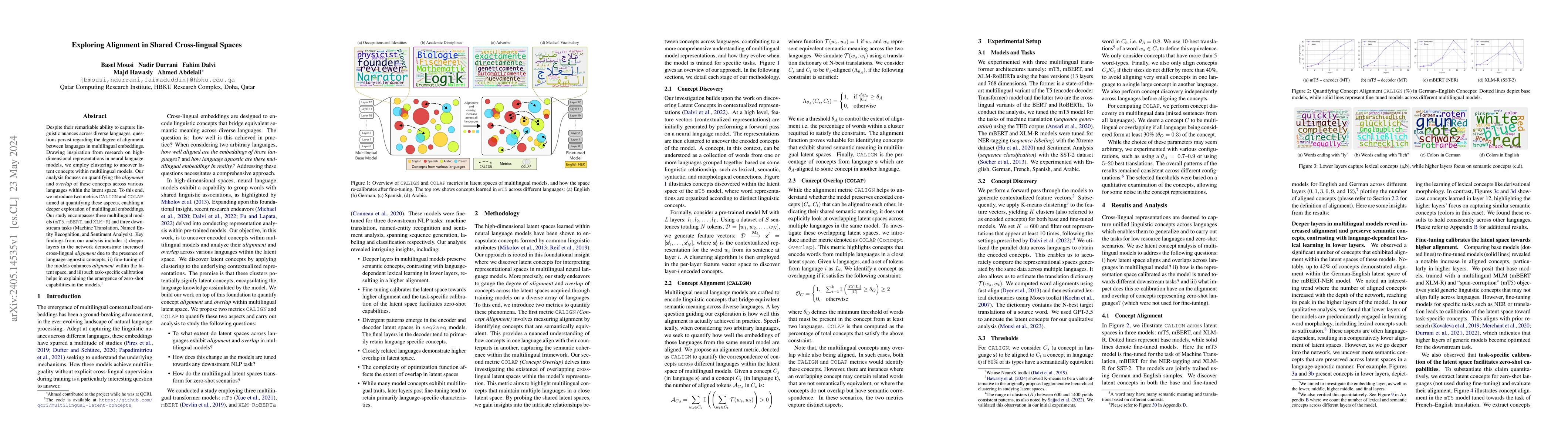 Thumbnail for Exploring Alignment in Shared Cross-lingual Spaces