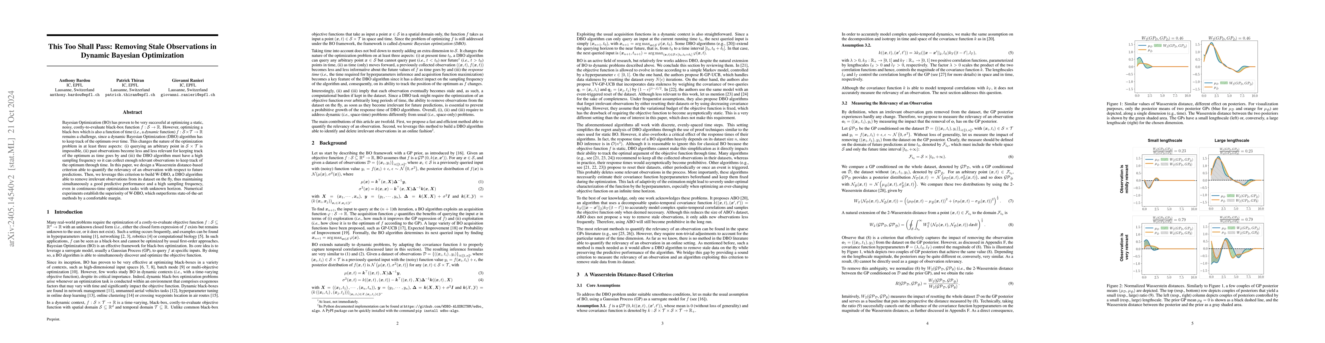 Thumbnail for This Too Shall Pass: Removing Stale Observations in Dynamic Bayesian
  Optimization