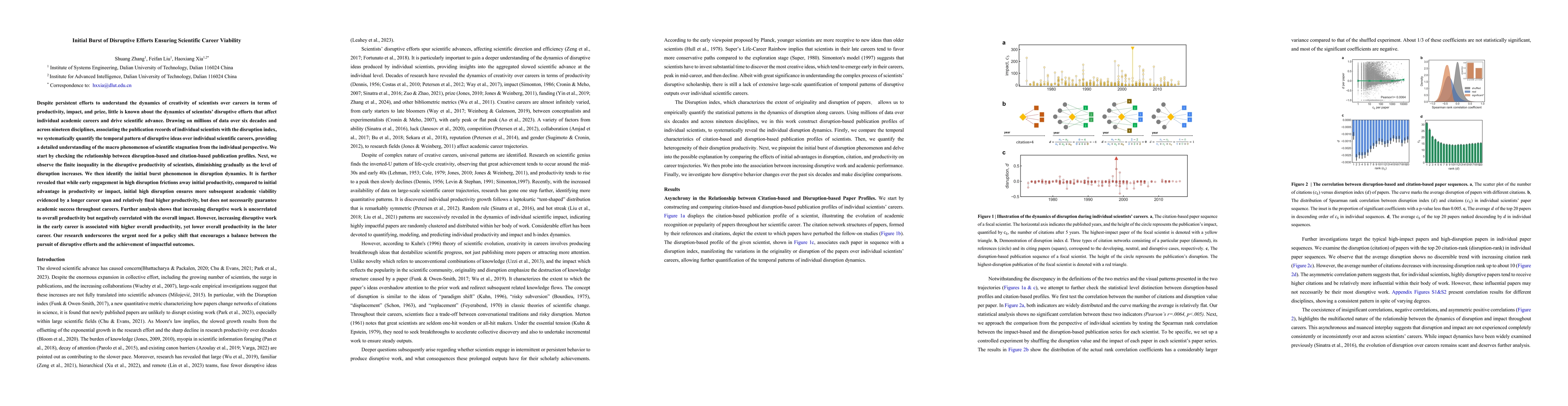 Thumbnail for Initial Burst of Disruptive Efforts Ensuring Scientific Career Viability