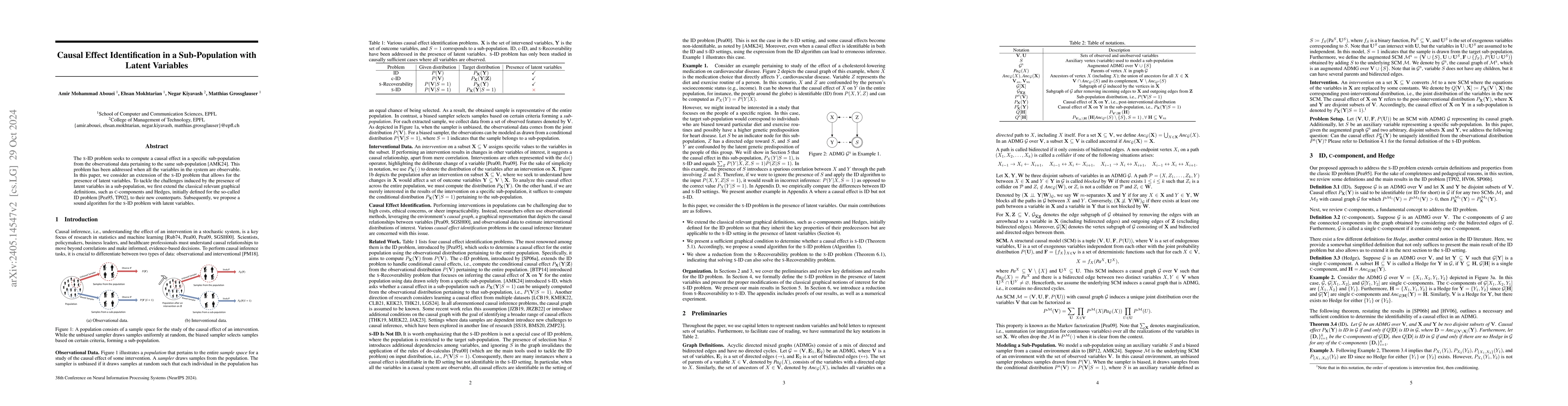 Thumbnail for Causal Effect Identification in a Sub-Population with Latent Variables