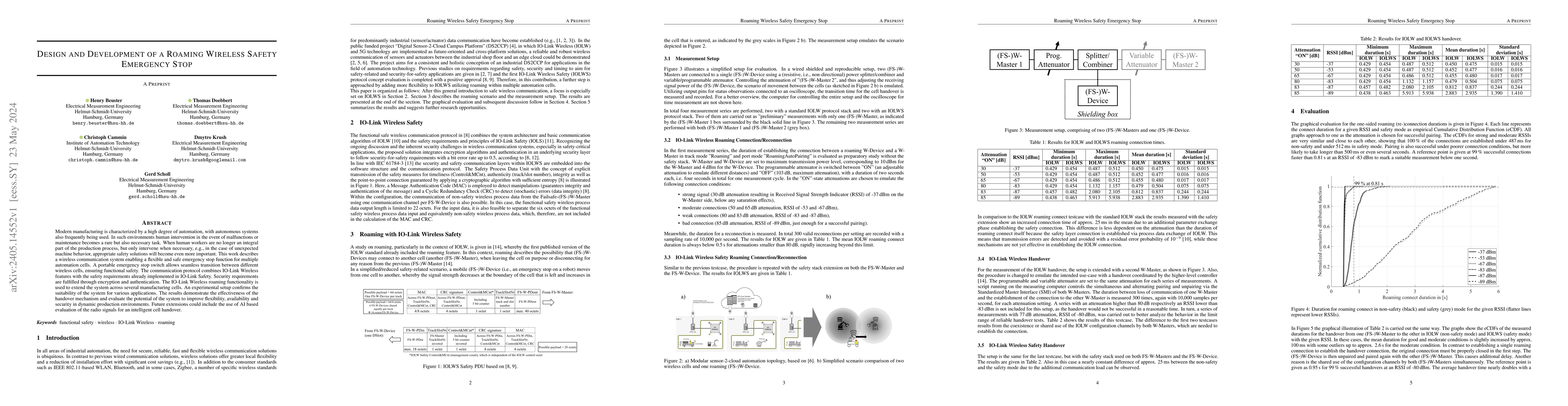 Thumbnail for Design and Development of a Roaming Wireless Safety Emergency Stop