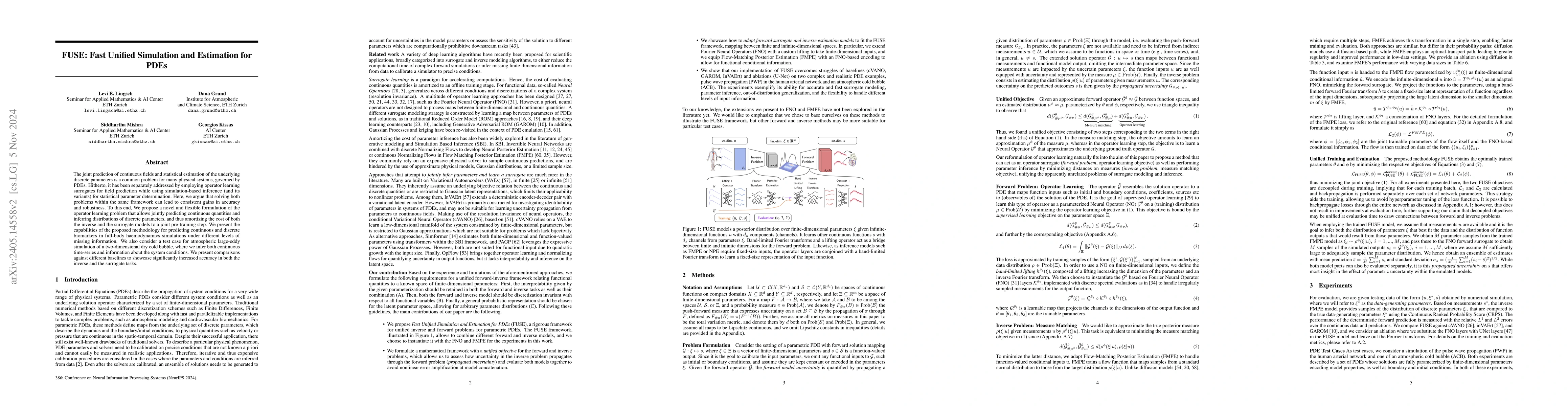 Thumbnail for FUSE: Fast Unified Simulation and Estimation for PDEs