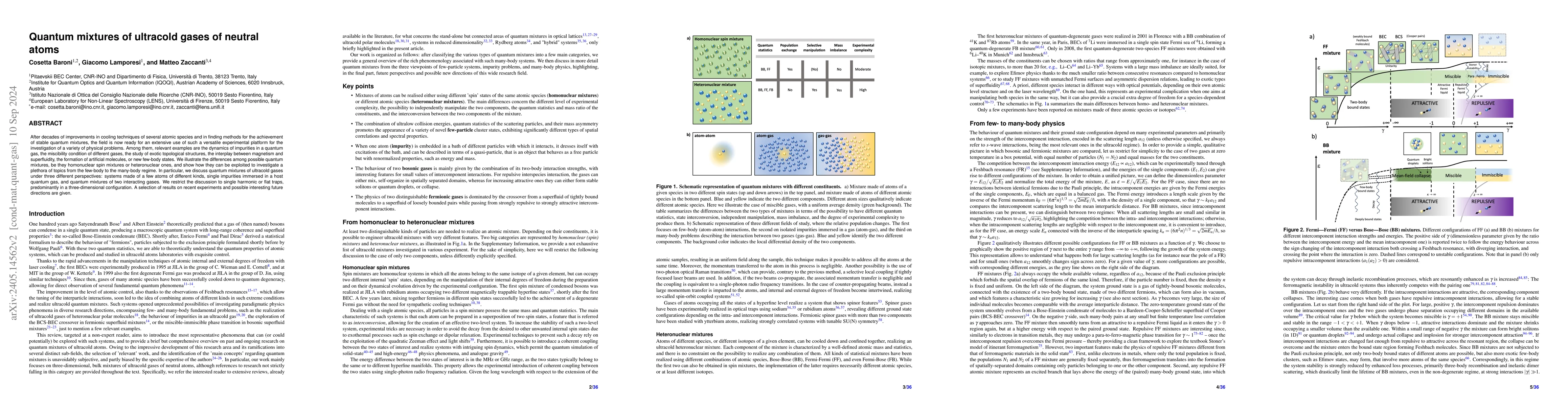 Thumbnail for Quantum Mixtures of Ultracold Atomic Gases
