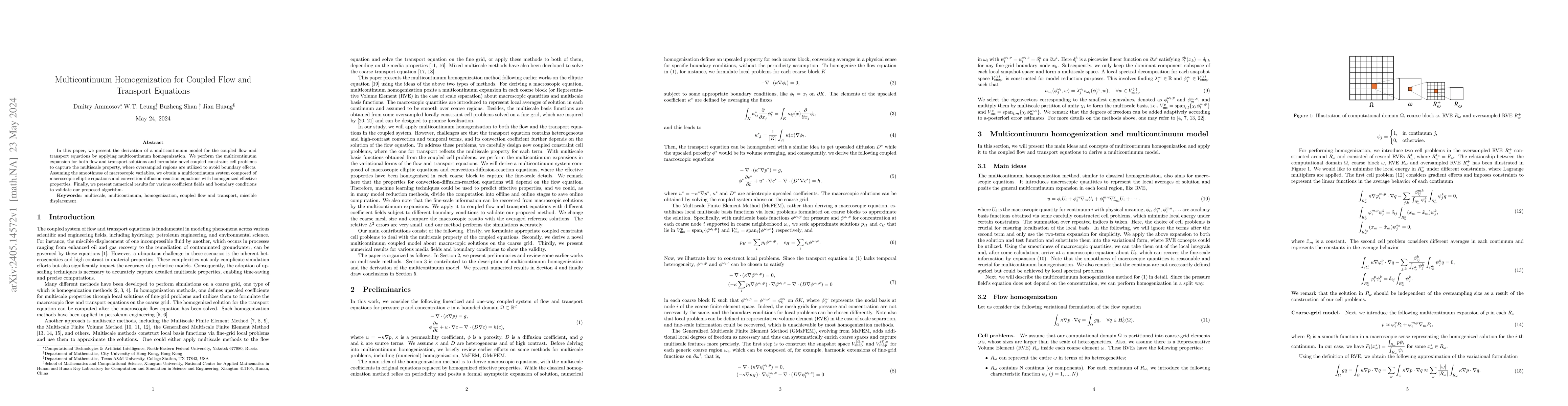 Thumbnail for Multicontinuum Homogenization for Coupled Flow and Transport Equations
