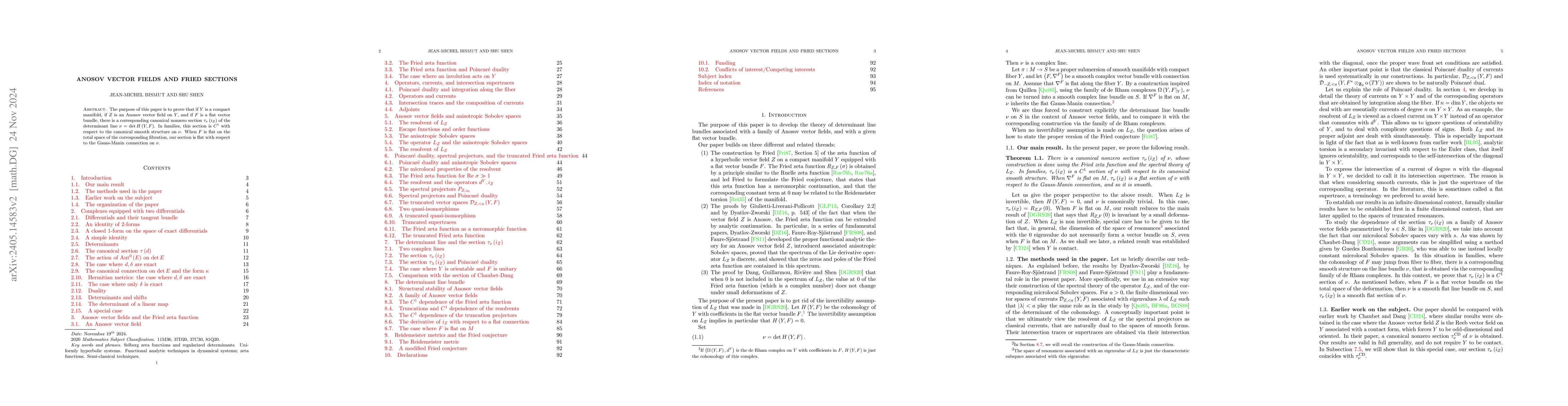 Thumbnail for Anosov vector fields and Fried sections