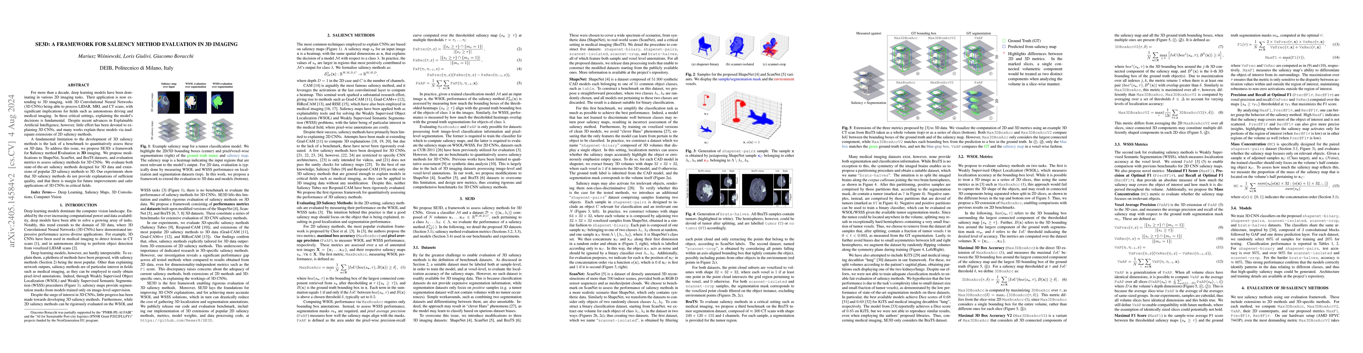 Thumbnail for SE3D: A Framework For Saliency Method Evaluation In 3D Imaging