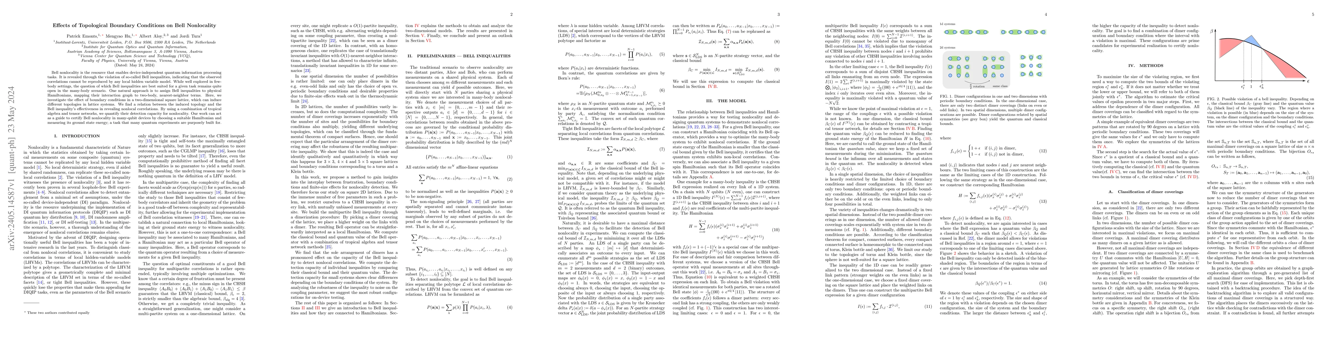 Thumbnail for Effects of Topological Boundary Conditions on Bell Nonlocality