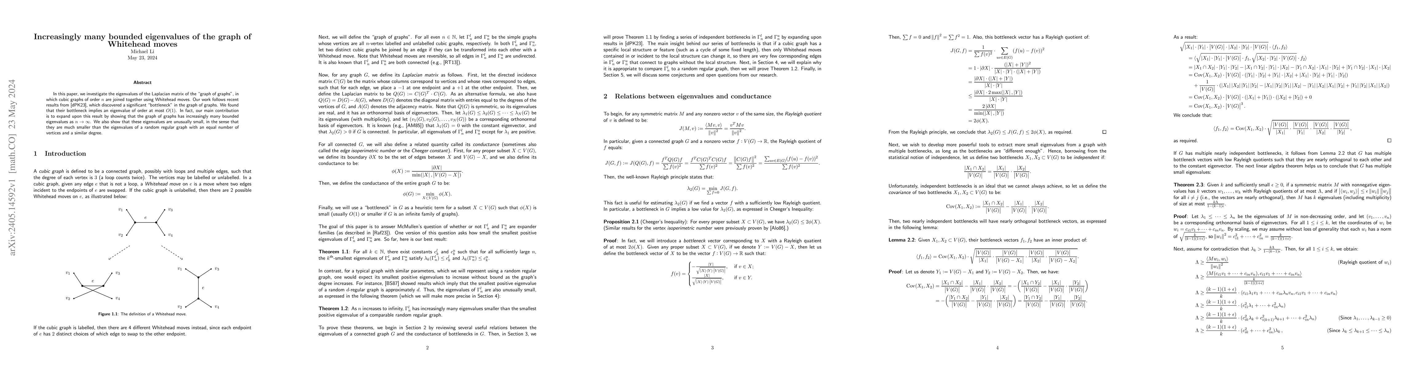 Thumbnail for Increasingly Many Bounded Eigenvalues of the Graph of Whitehead Moves