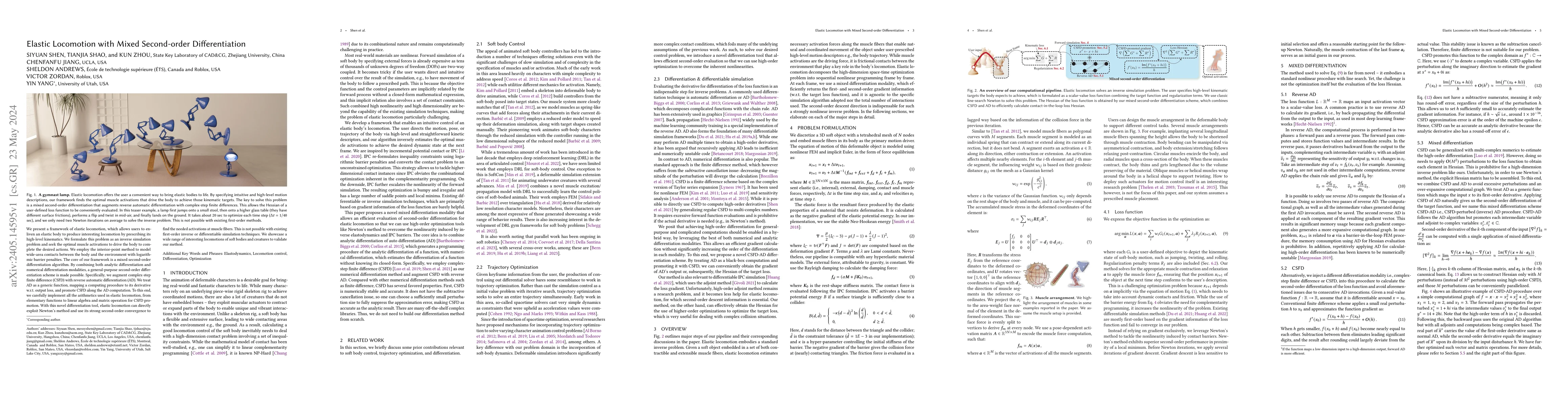 Thumbnail for Elastic Locomotion with Mixed Second-order Differentiation