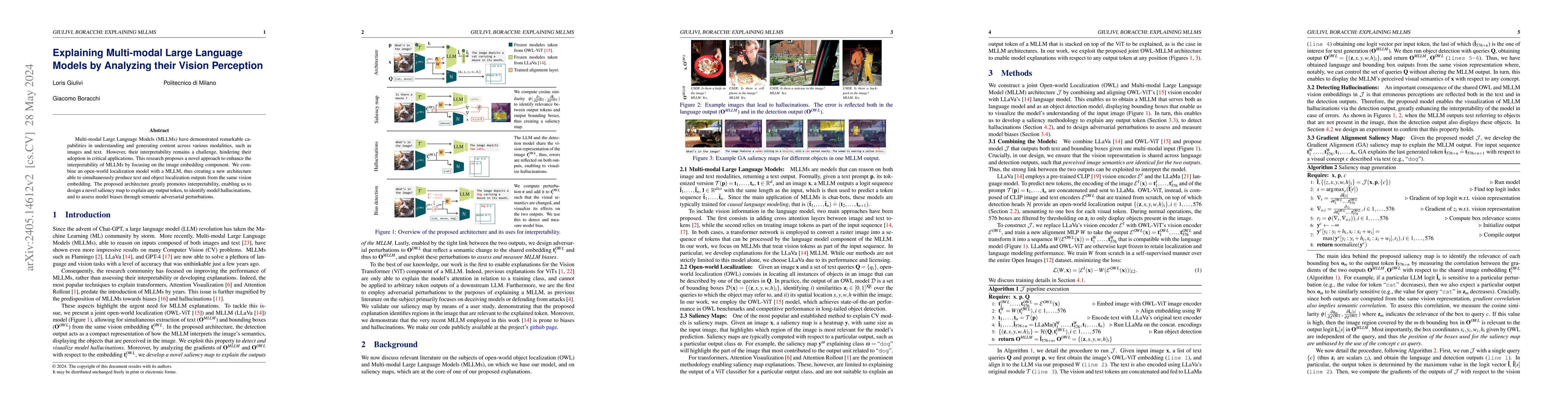 Thumbnail for Explaining Multi-modal Large Language Models by Analyzing their Vision
  Perception