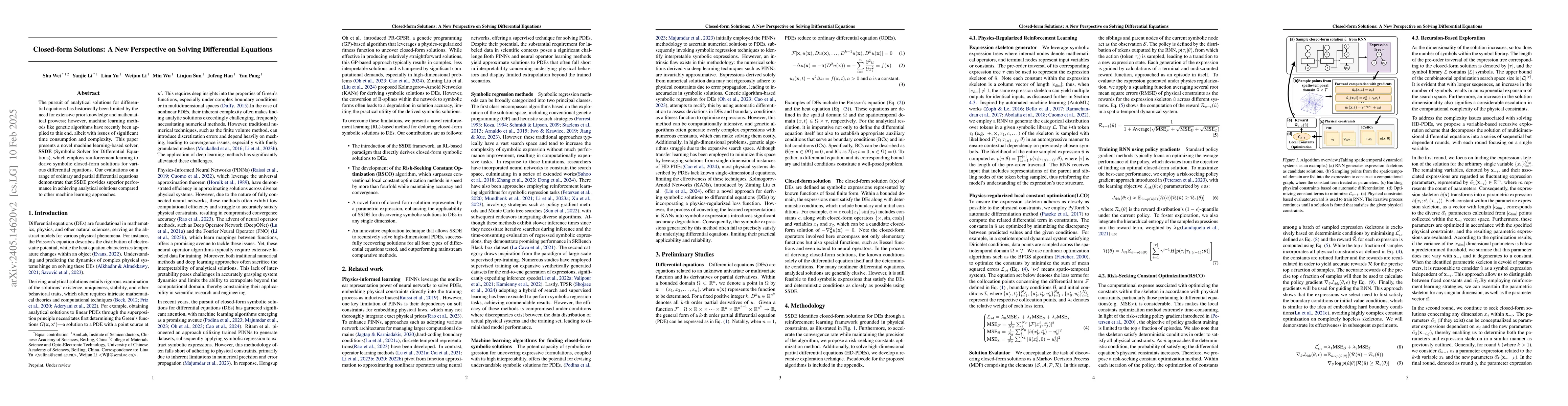 Thumbnail for Closed-form Symbolic Solutions: A New Perspective on Solving Partial
  Differential Equations