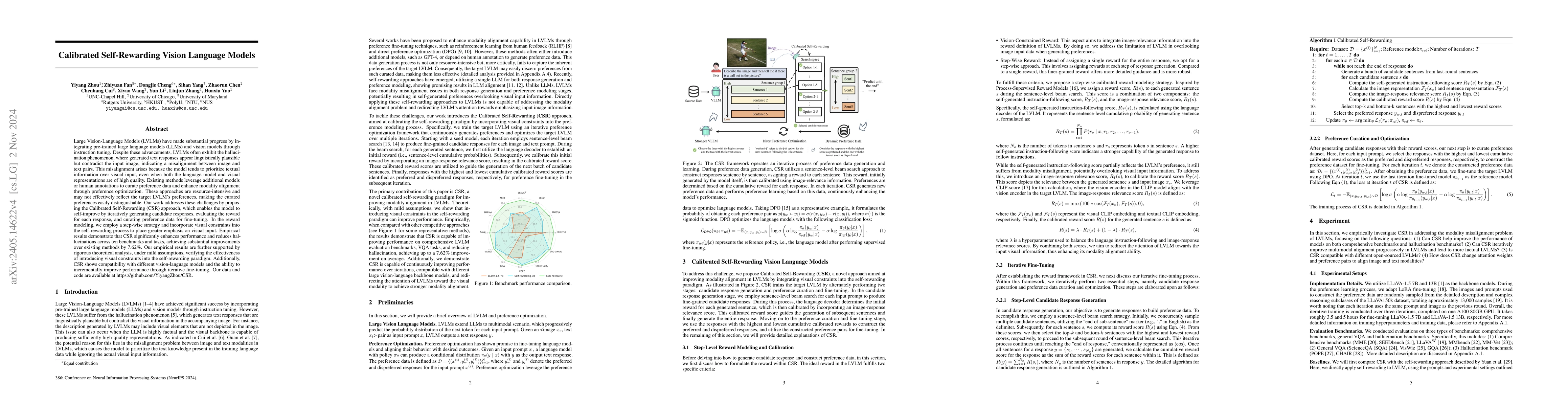 Thumbnail for Calibrated Self-Rewarding Vision Language Models