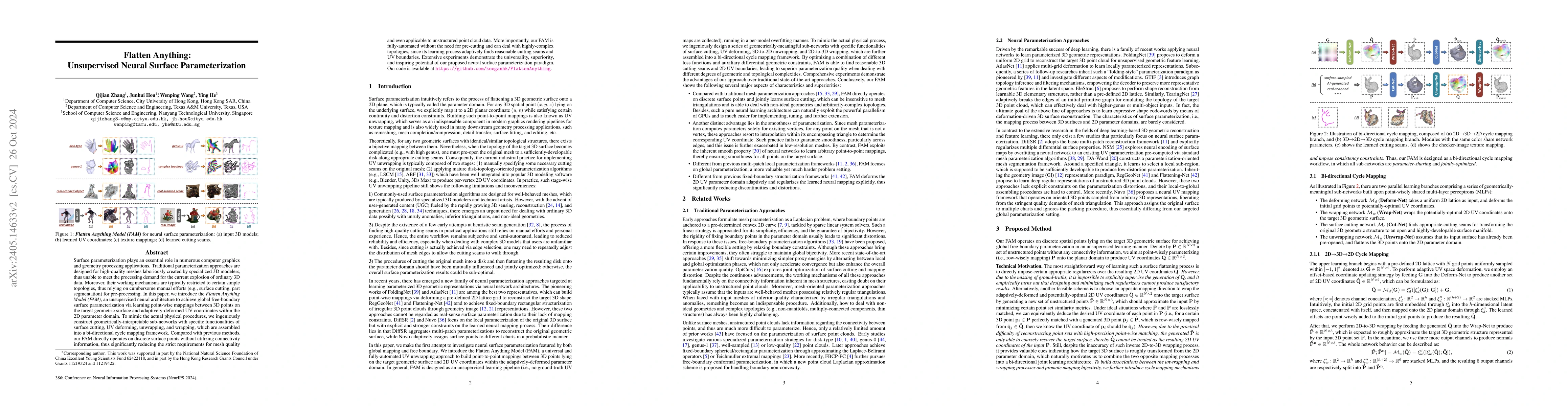 Thumbnail for Flatten Anything: Unsupervised Neural Surface Parameterization