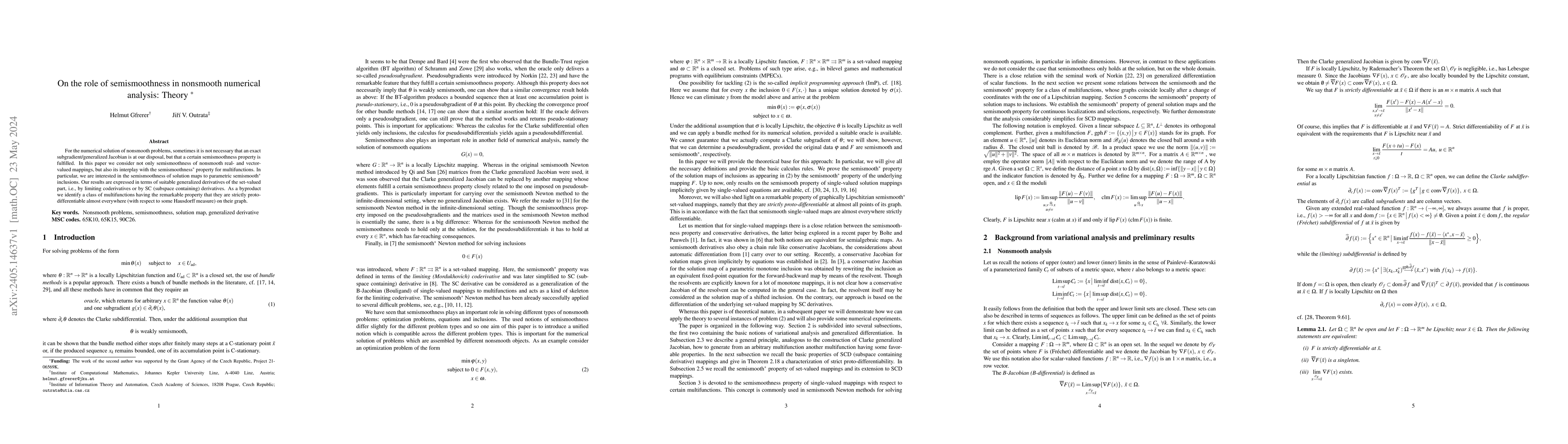 Thumbnail for On the role of semismoothness in nonsmooth numerical analysis: Theory