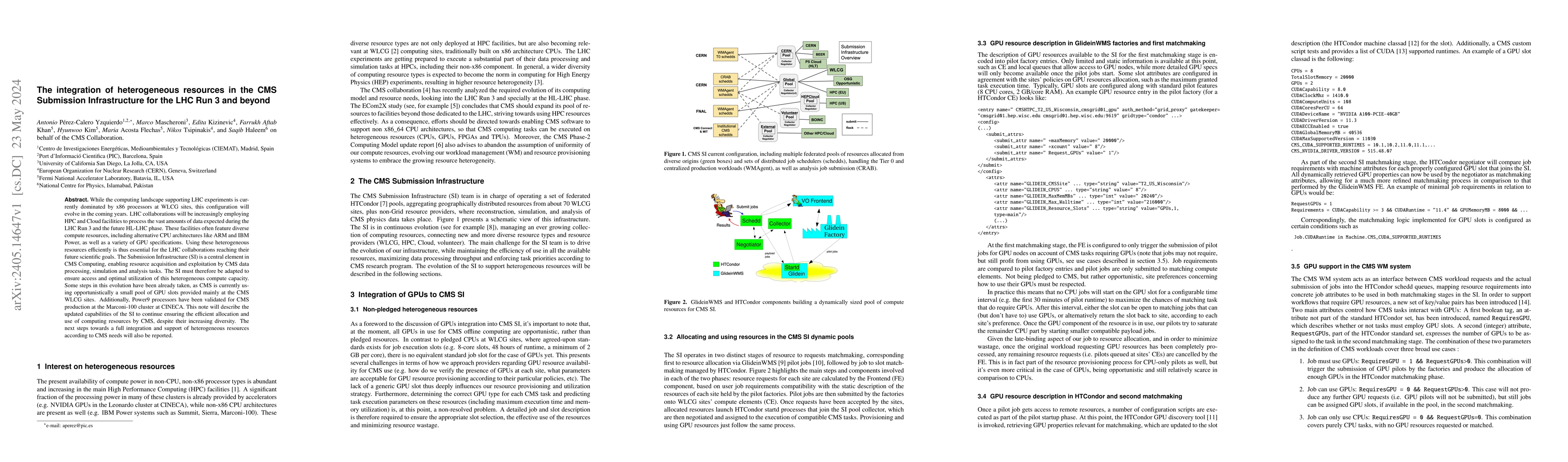 Thumbnail for The integration of heterogeneous resources in the CMS Submission
  Infrastructure for the LHC Run 3 and beyond