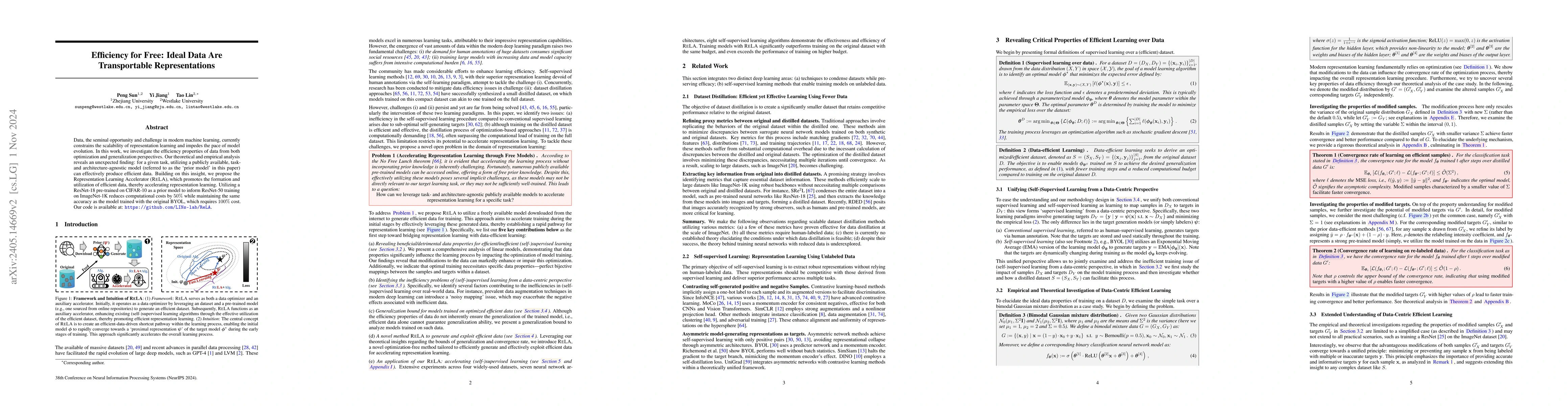 Thumbnail for Efficiency for Free: Ideal Data Are Transportable Representations