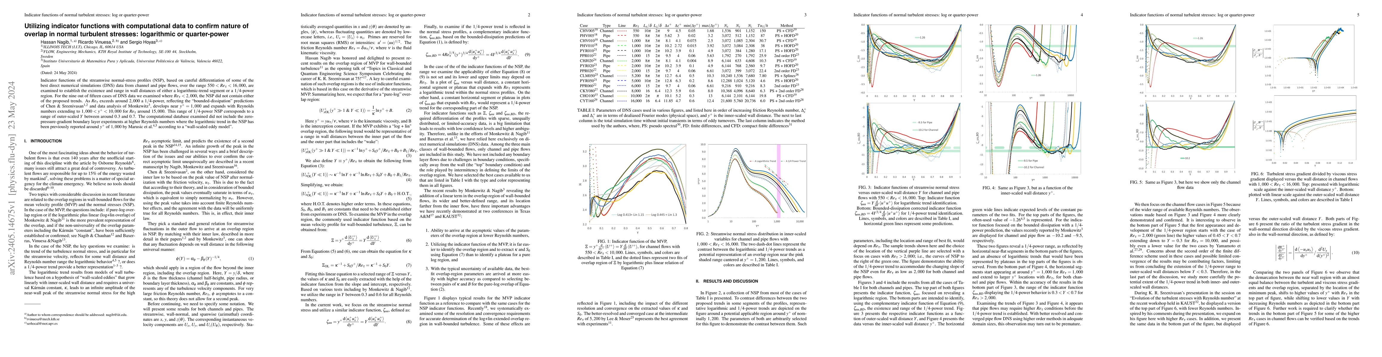 Thumbnail for Utilizing indicator functions with computational data to confirm nature
  of overlap in normal turbulent stresses: logarithmic or quarter-power