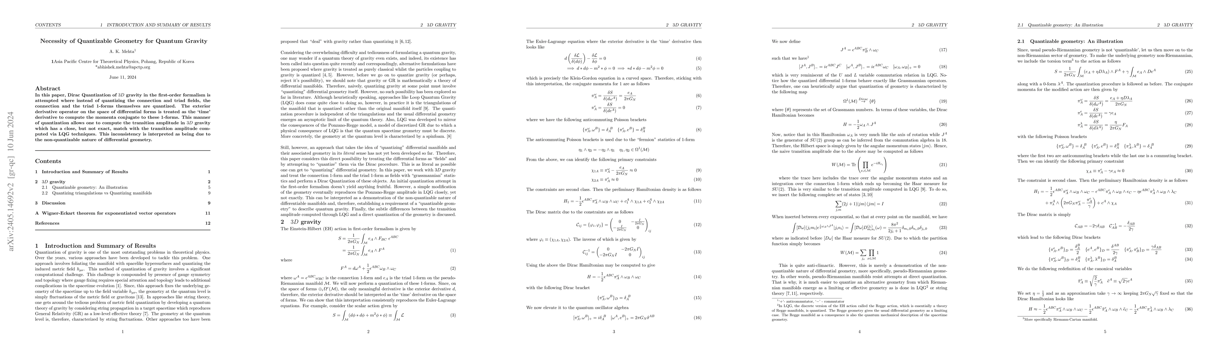 Thumbnail for Necessity of Quantizable Geometry for Quantum Gravity