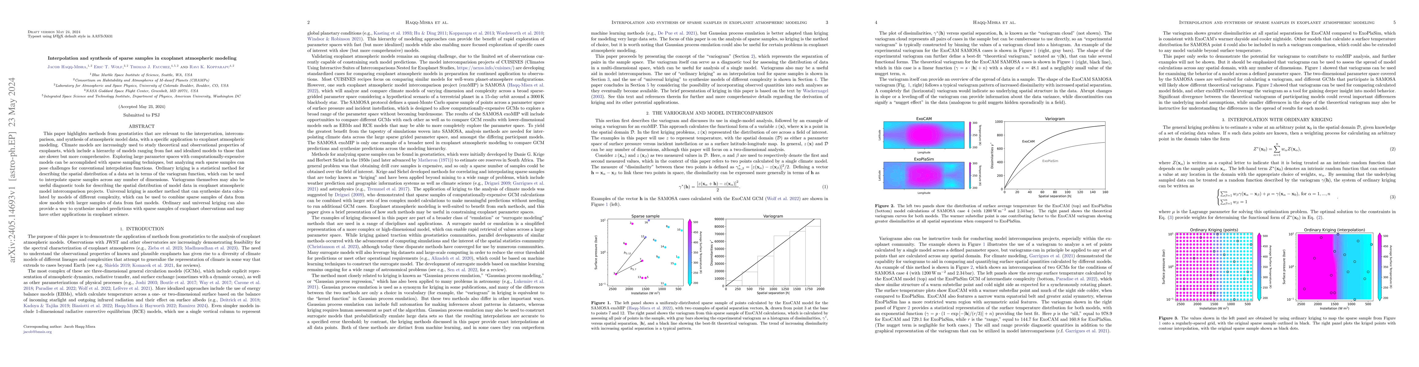 Thumbnail for Interpolation and synthesis of sparse samples in exoplanet atmospheric
  modeling