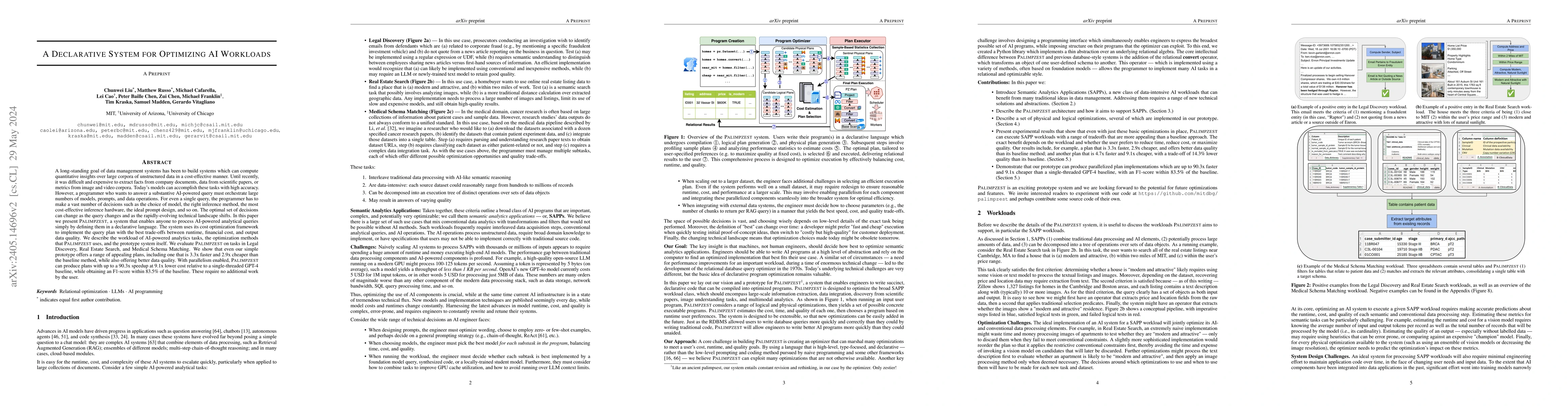 Thumbnail for A Declarative System for Optimizing AI Workloads
