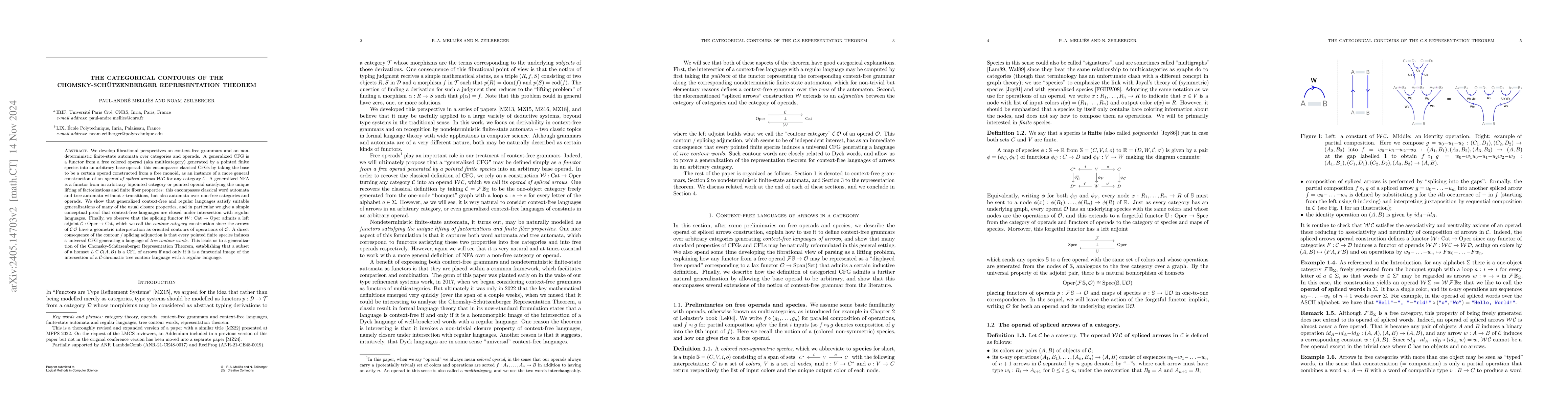 Thumbnail for The categorical contours of the Chomsky-Sch\"utzenberger representation
  theorem