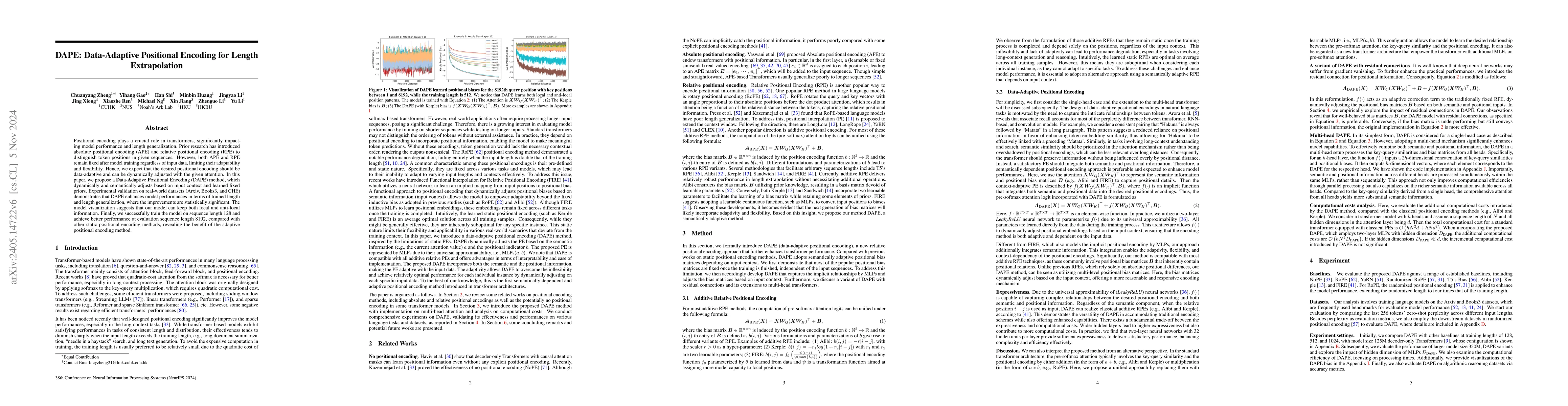 Thumbnail for CAPE: Context-Adaptive Positional Encoding for Length Extrapolation