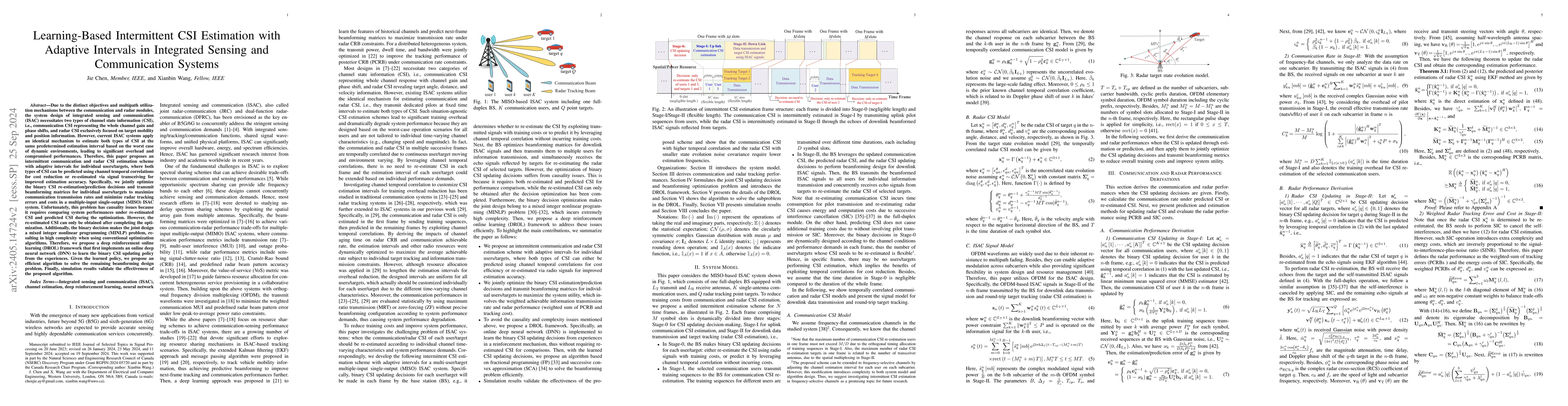 Thumbnail for Learning-Based Intermittent CSI Estimation with Adaptive Intervals in
  Integrated Sensing and Communication Systems
