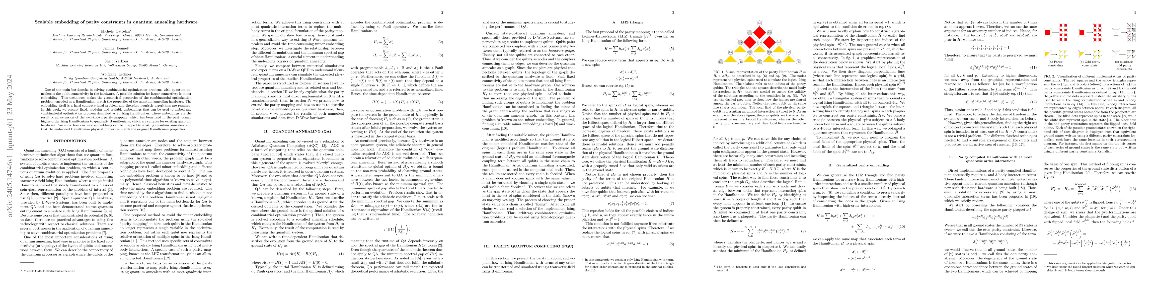 Thumbnail for Scalable embedding of parity constraints in quantum annealing hardware