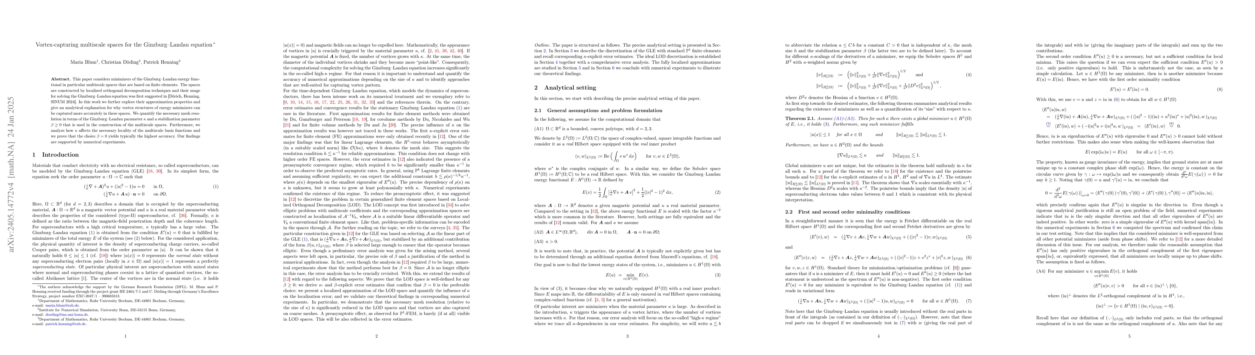Thumbnail for Vortex-capturing multiscale spaces for the Ginzburg-Landau equation