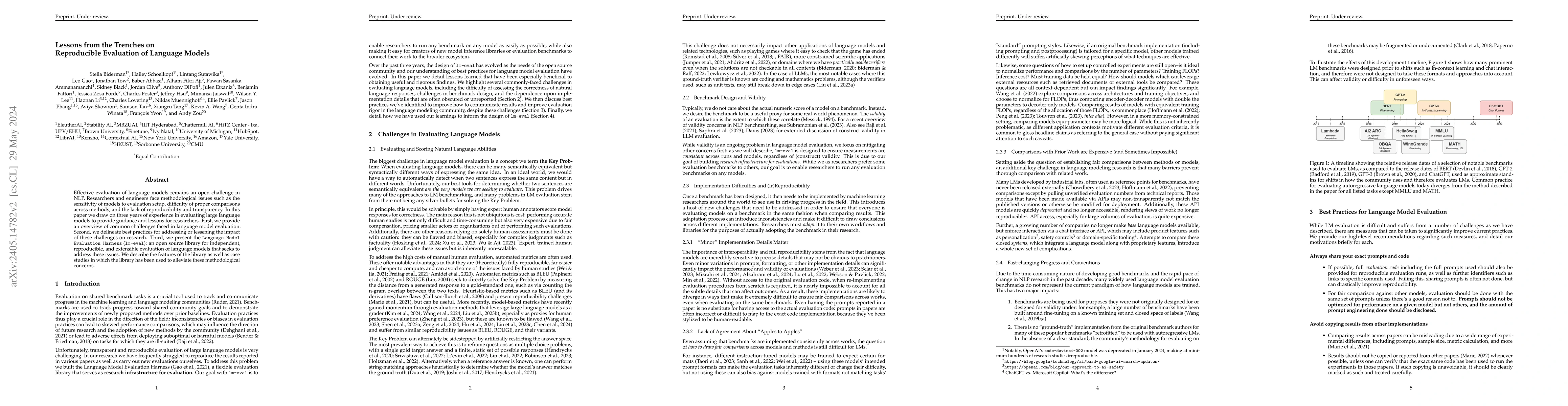 Thumbnail for Lessons from the Trenches on Reproducible Evaluation of Language Models