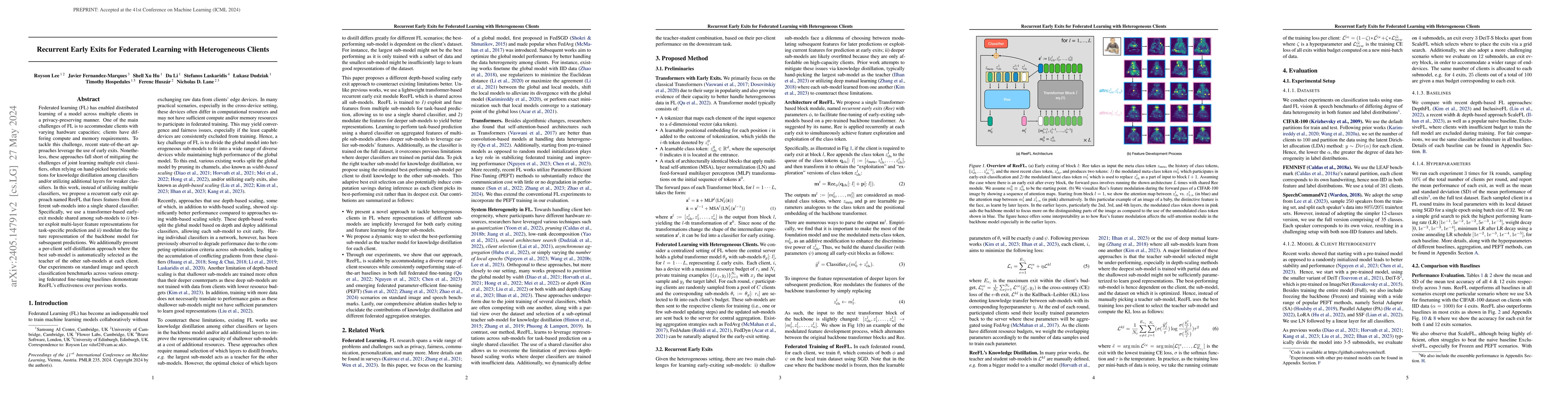 Thumbnail for Recurrent Early Exits for Federated Learning with Heterogeneous Clients