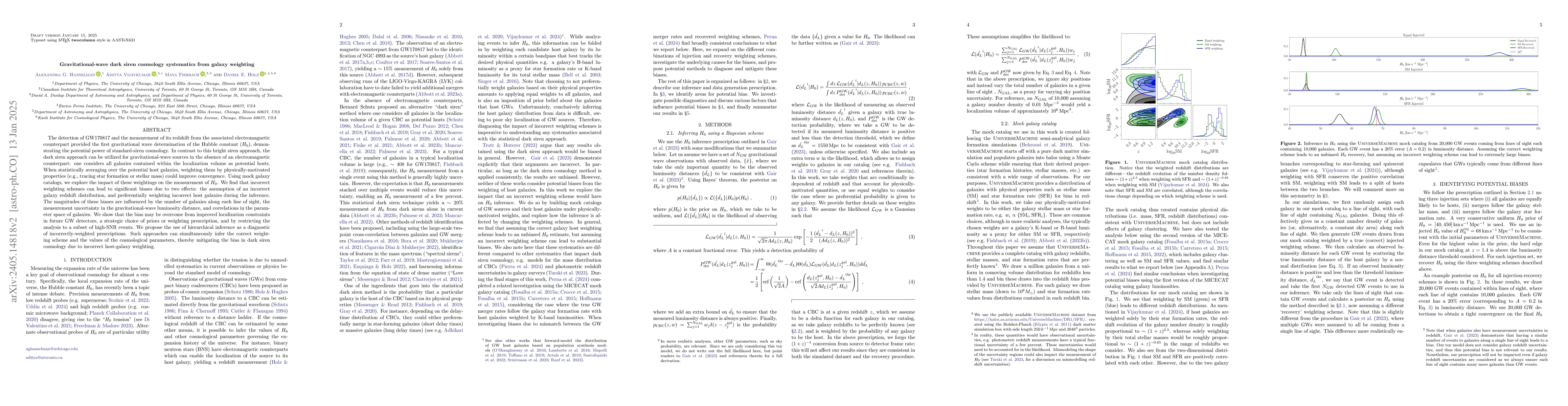 Thumbnail for Gravitational-wave dark siren cosmology systematics from galaxy
  weighting