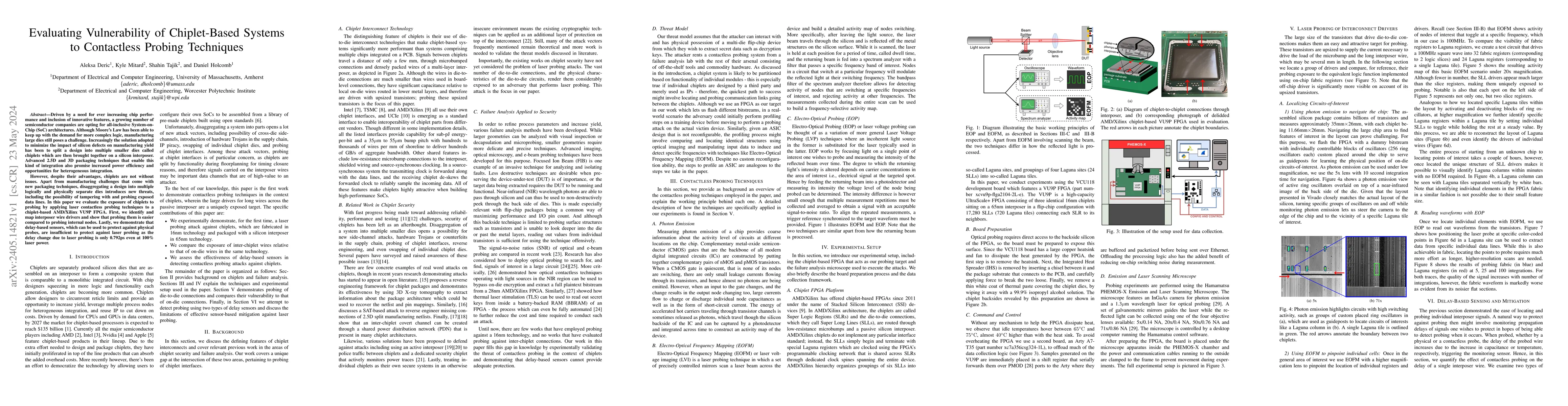 Thumbnail for Evaluating Vulnerability of Chiplet-Based Systems to Contactless Probing
  Techniques