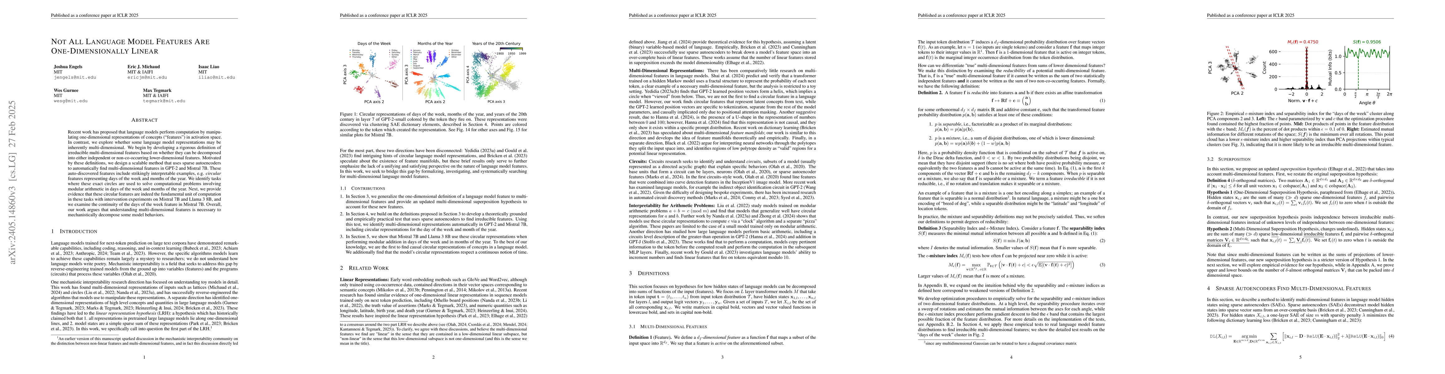 Thumbnail for Not All Language Model Features Are Linear