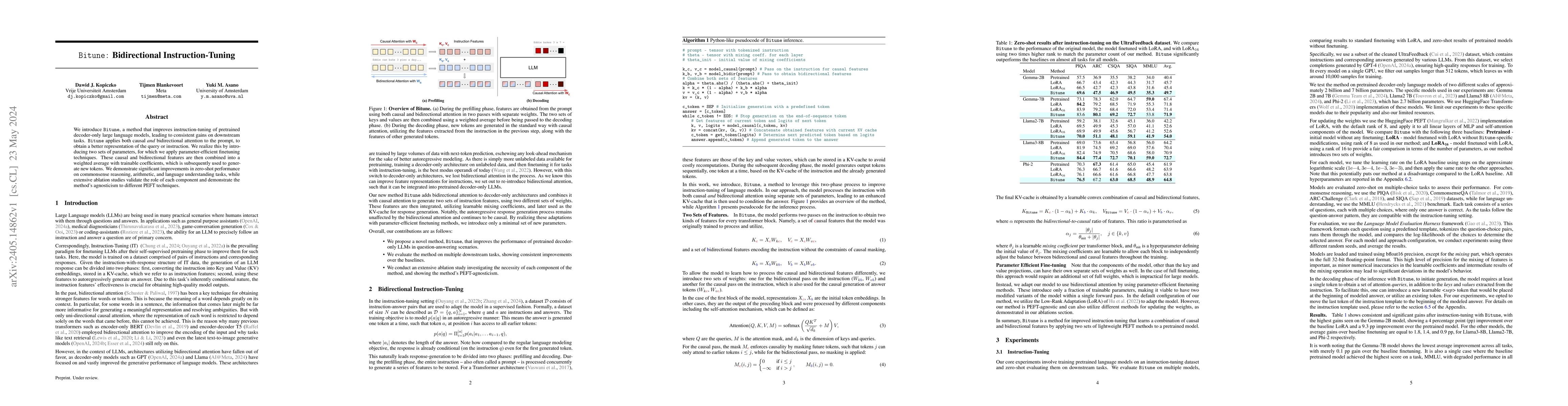 Thumbnail for Bitune: Bidirectional Instruction-Tuning