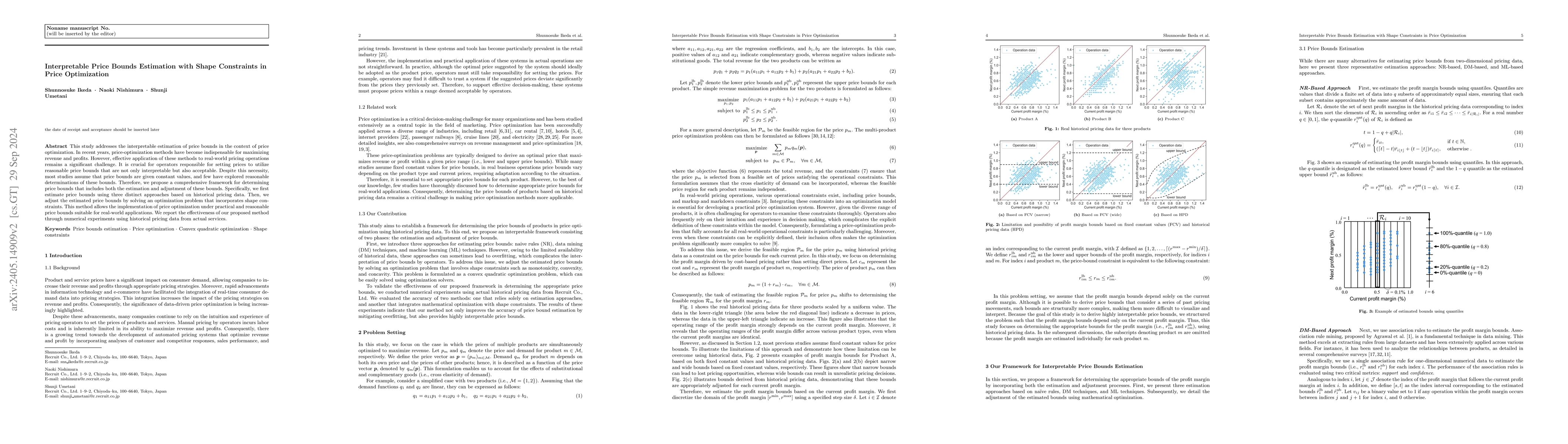 Thumbnail for Interpretable Price Bounds Estimation with Shape Constraints in Price
  Optimization