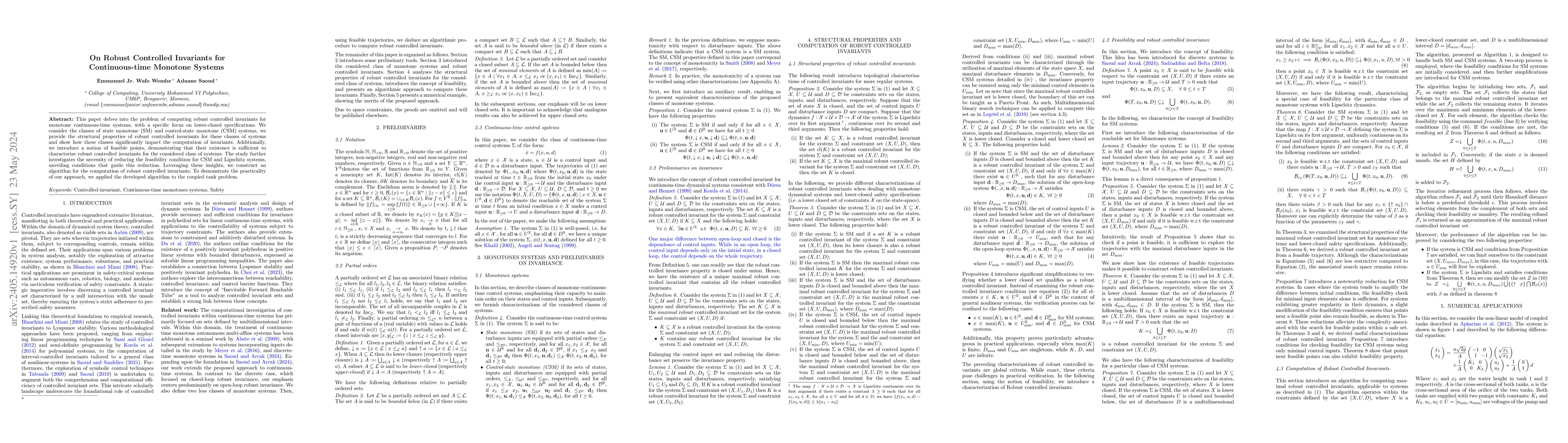 Thumbnail for On Robust Controlled Invariants for Continuous-time Monotone Systems