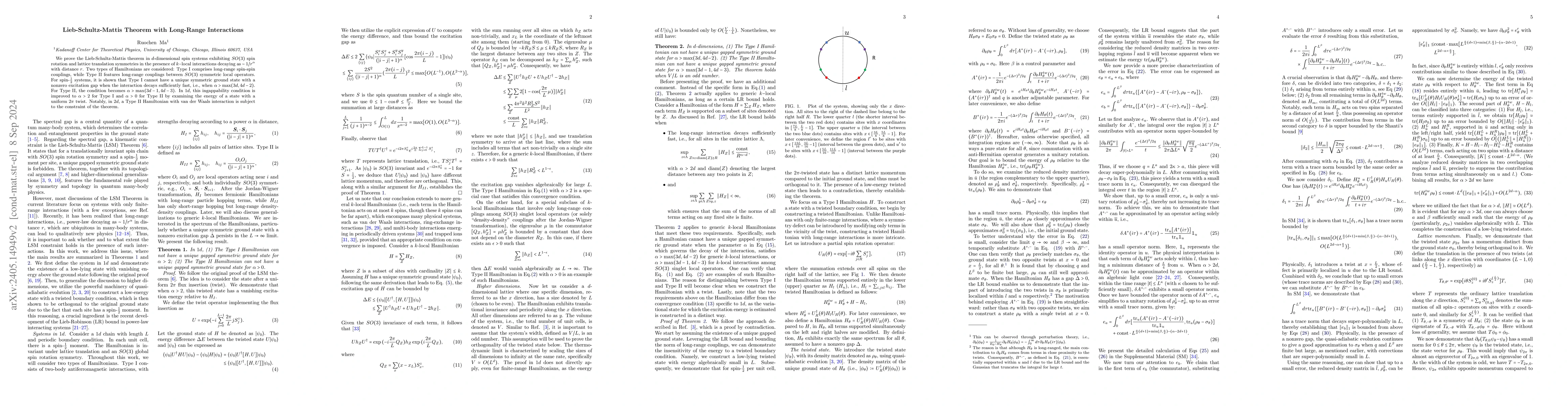 Thumbnail for Lieb-Schultz-Mattis Theorem with Long-Range Interactions
