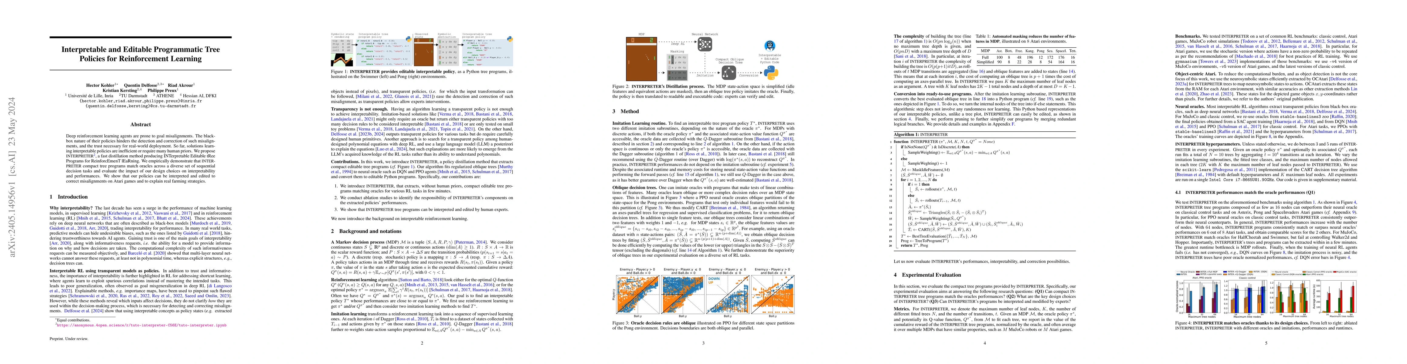 Thumbnail for Interpretable and Editable Programmatic Tree Policies for Reinforcement
  Learning