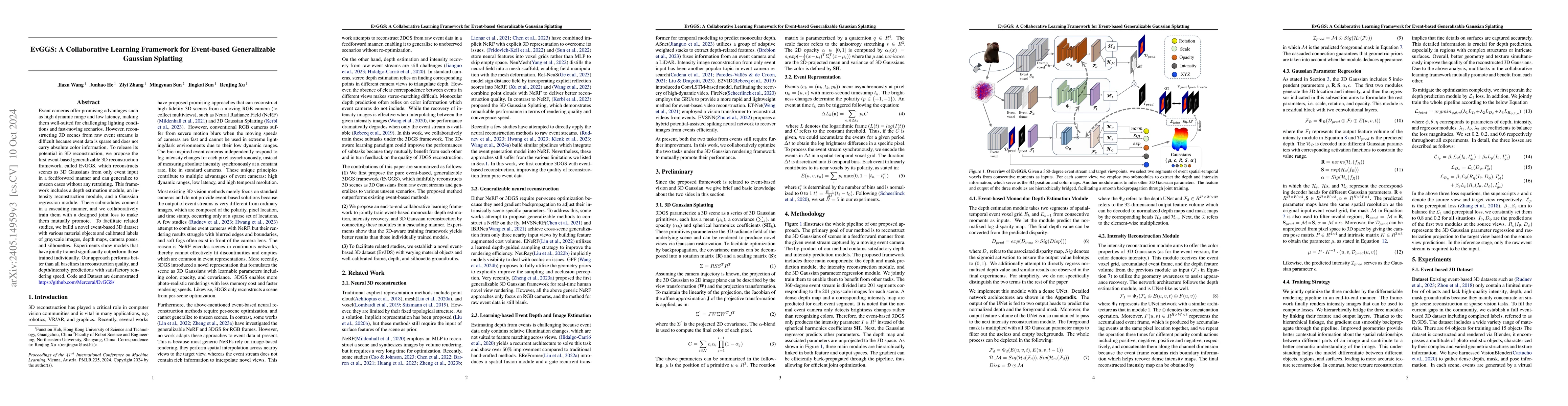 Thumbnail for EvGGS: A Collaborative Learning Framework for Event-based Generalizable
  Gaussian Splatting