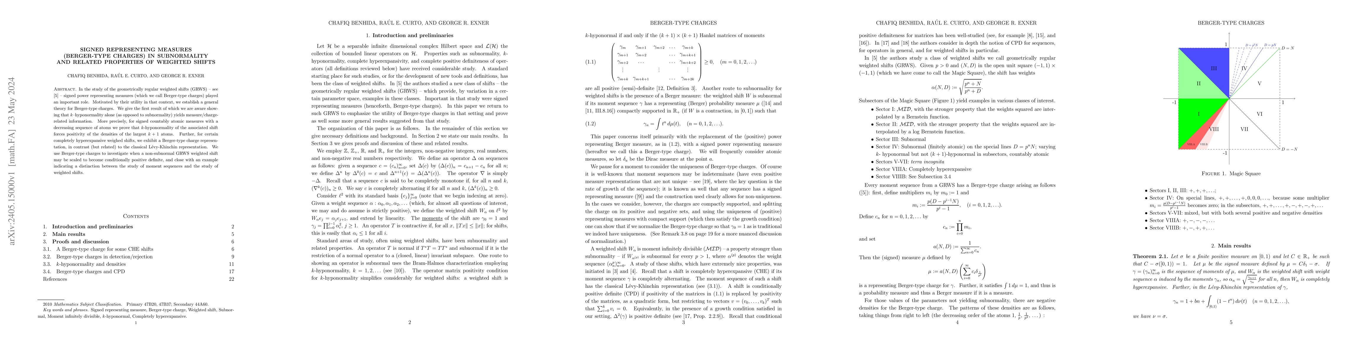 Thumbnail for Signed representing measures (Berger-type charges) in subnormality and
  related properties of weighted shifts