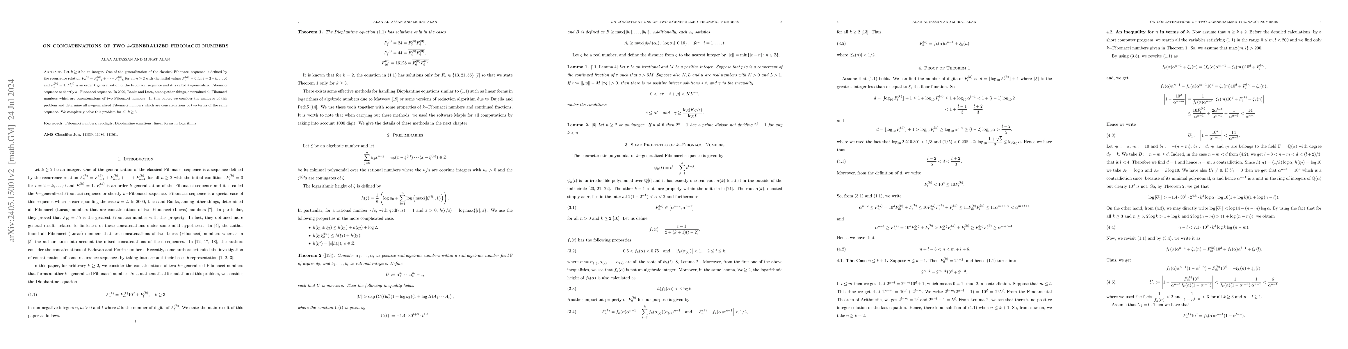 Thumbnail for On Concatenations of Two $ k $-Generalized Fibonacci Numbers