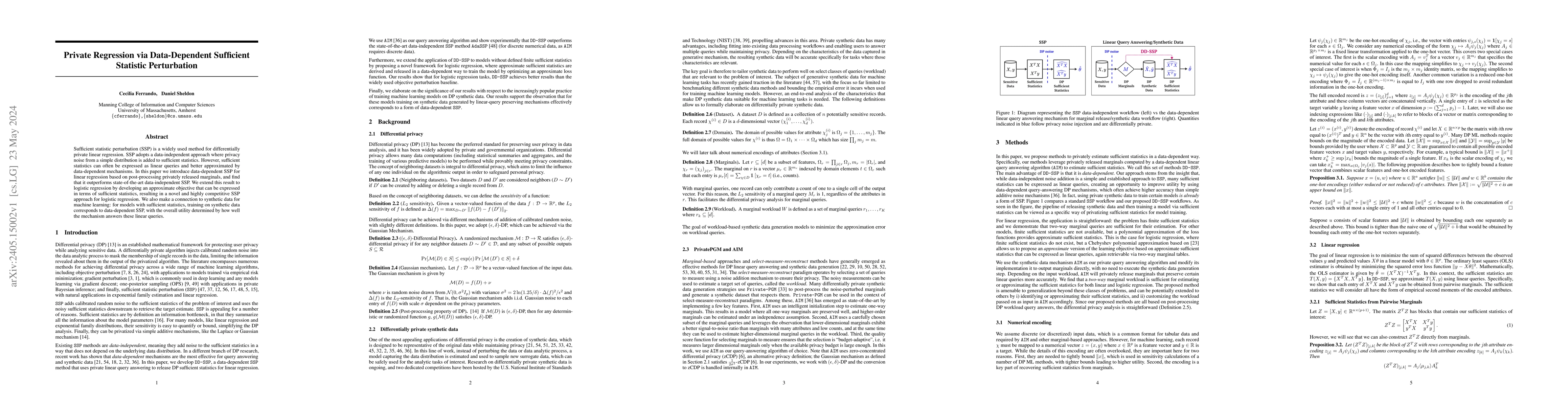 Thumbnail for Private Regression via Data-Dependent Sufficient Statistic Perturbation