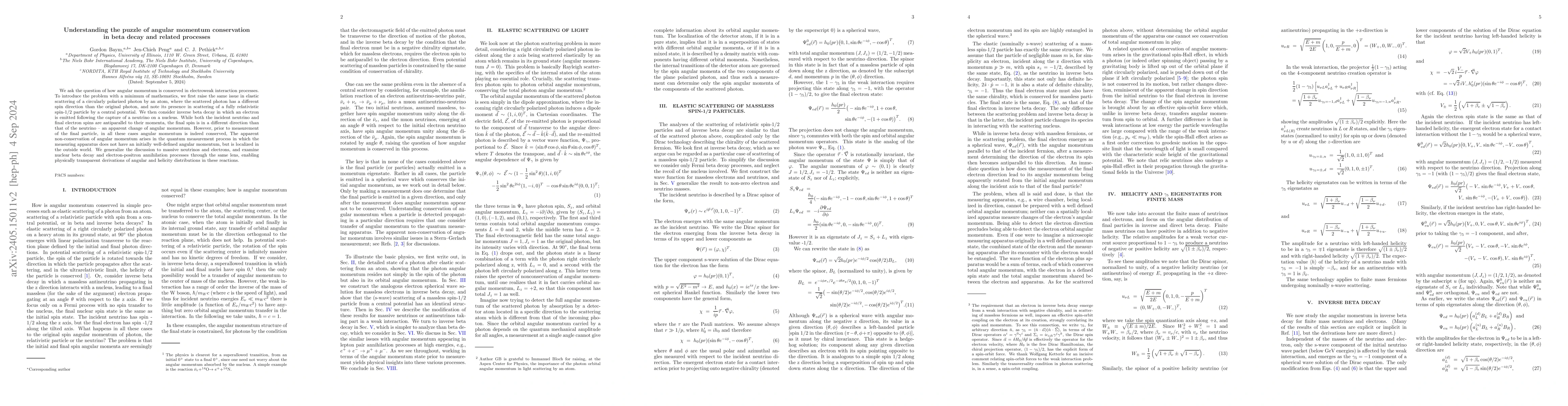 Thumbnail for Beta decay and related processes from an angular momentum perspective