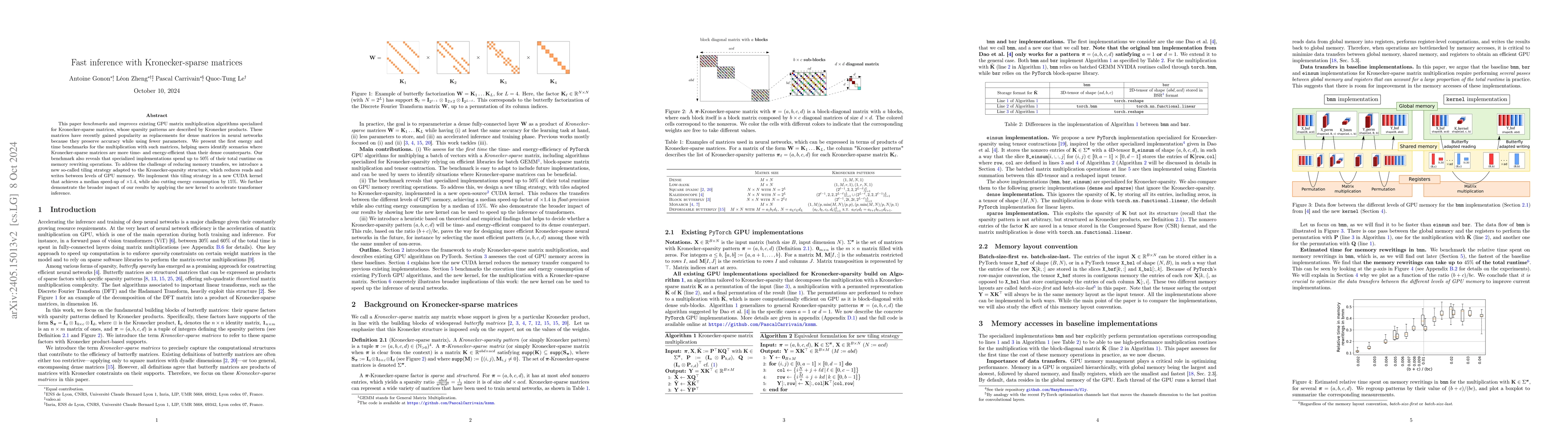 Thumbnail for Make Inference Faster: Efficient GPU Memory Management for Butterfly
  Sparse Matrix Multiplication